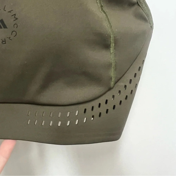 Adidas By Stella McCartney Truepur Racerback Army Green Sports Bra Size 32B - Picture 11 of 14